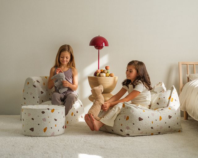 Terrazzo-Marmor-Pouf