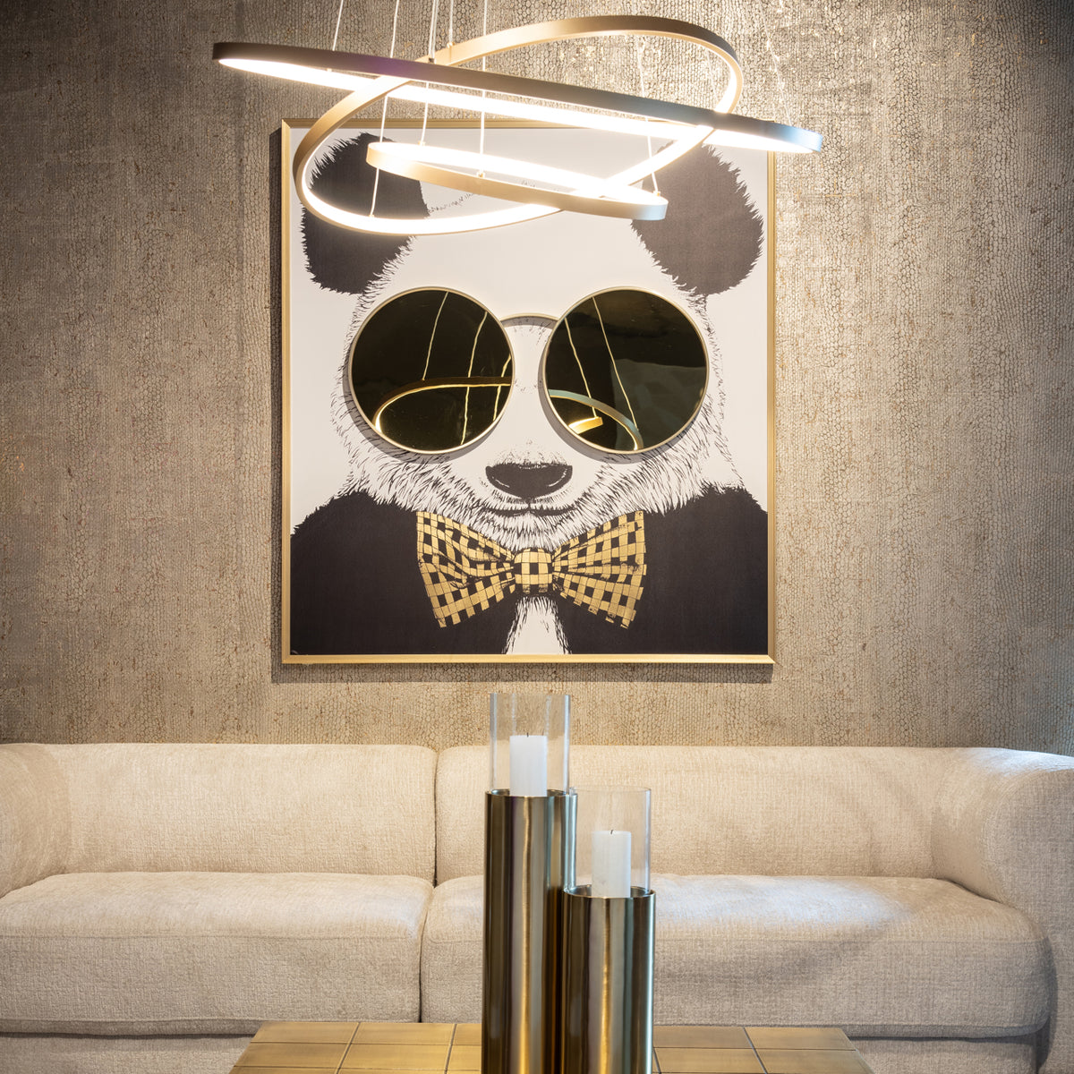 Décoration murale Panda noir/or