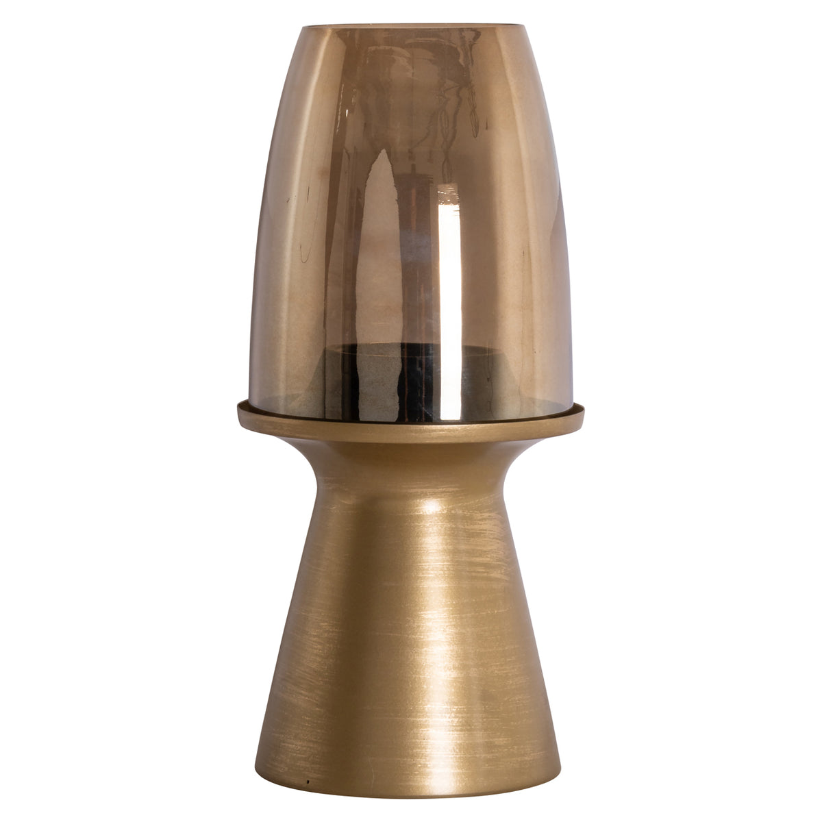 Danea brushed gold small hurricane lantern