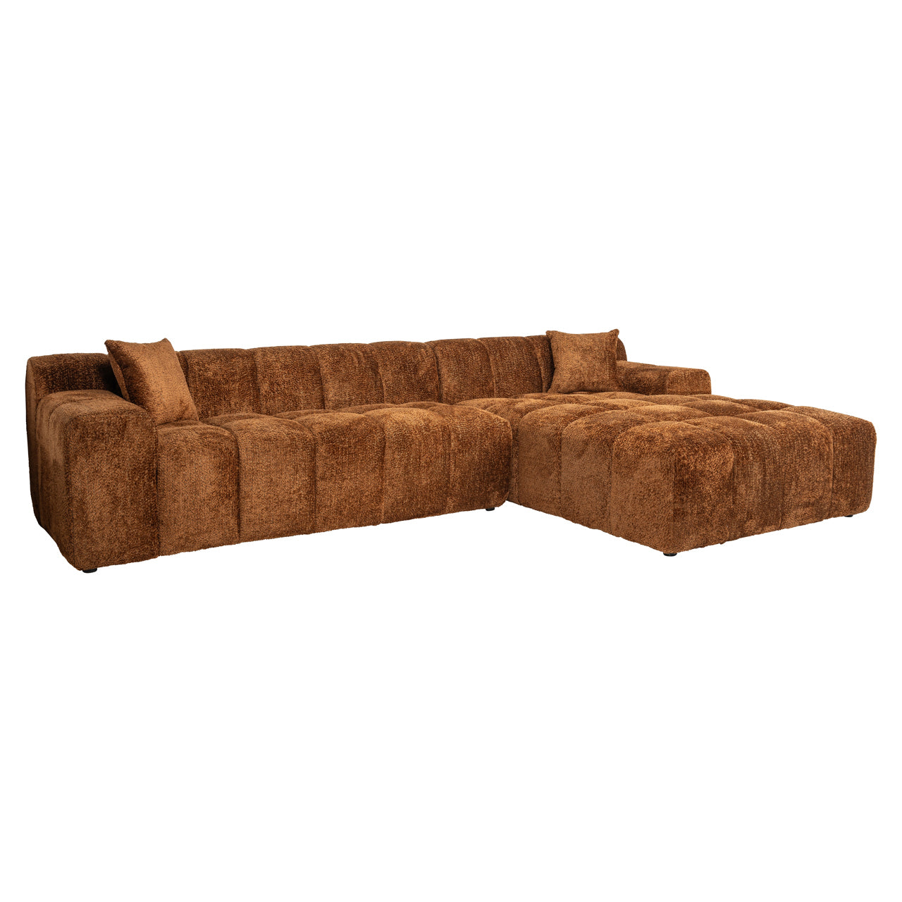 Sofa Cube Lovely Cinnamon 3-Sitzer + Lounge rechts