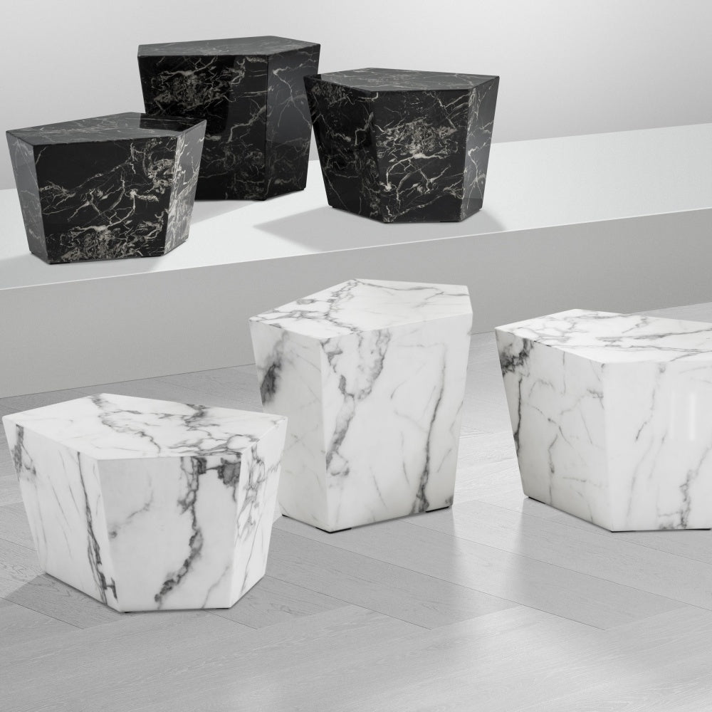 coffee table eichholtz prudential set of 3 faux white marble