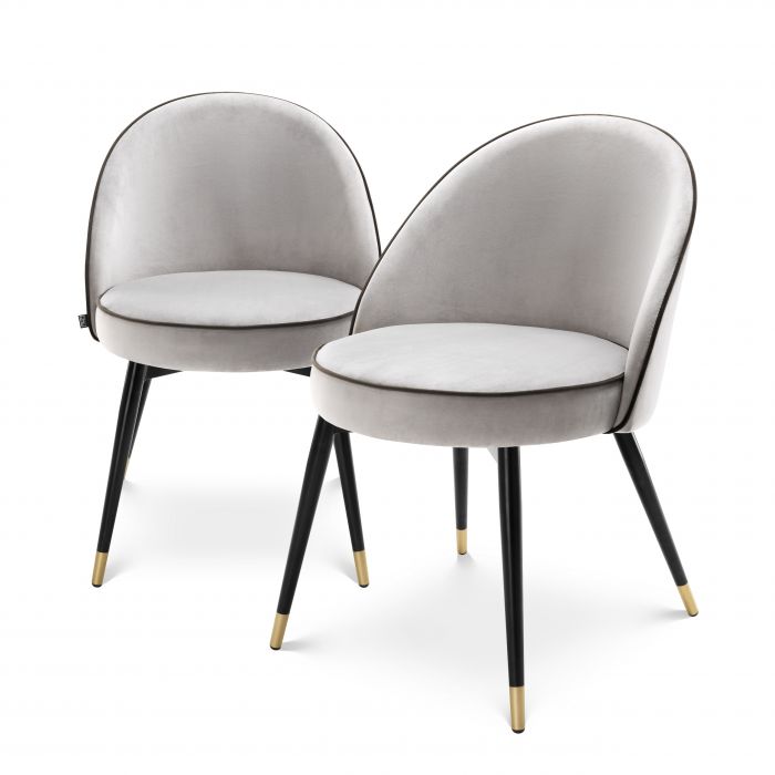 Dining chair Eichholtz cooper set of 2 light grey