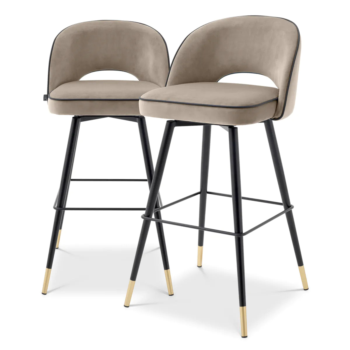 Eichholtz bar stool Cliff greige velvet