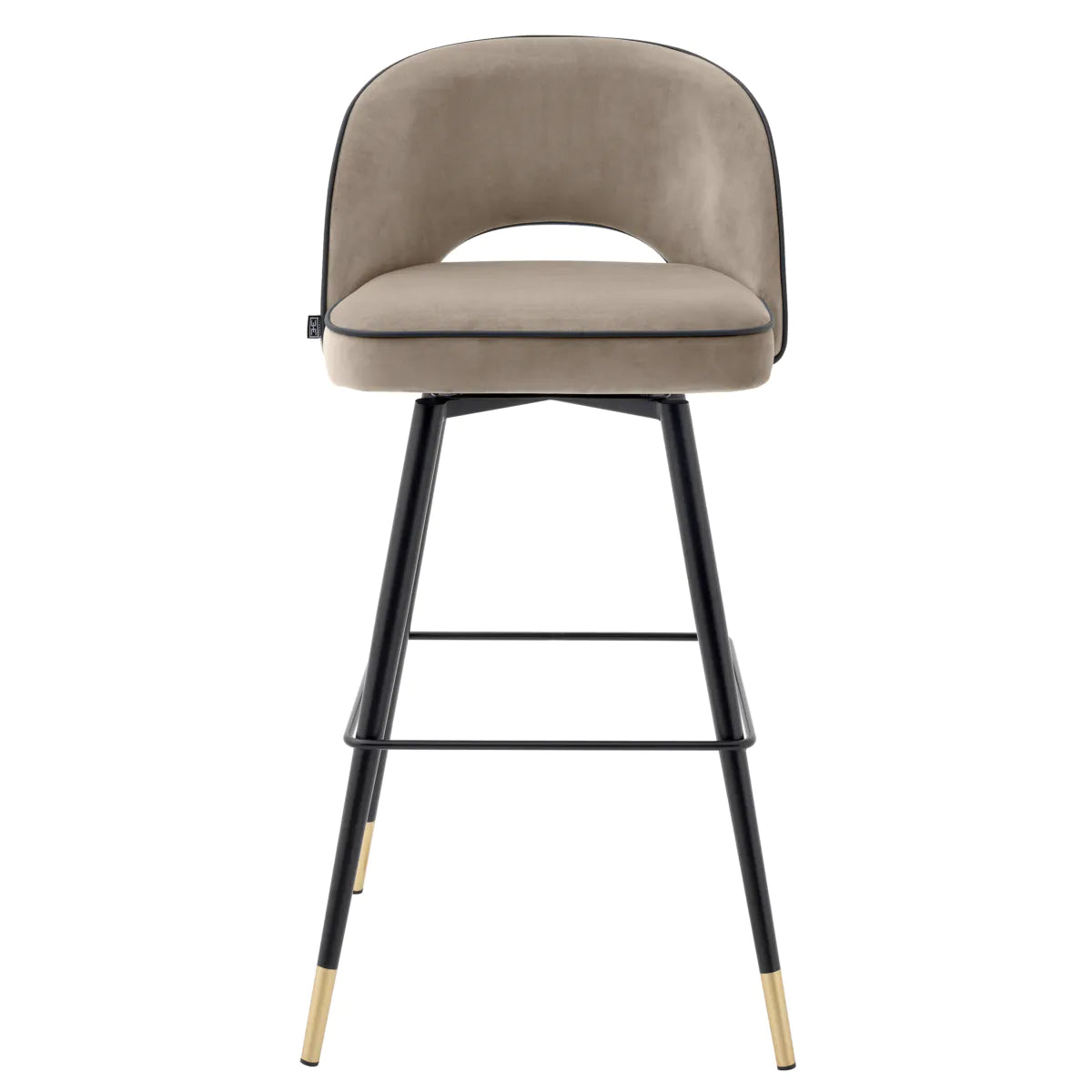 bar stool barkruk eichholtz gliff greige set of 2 velvet