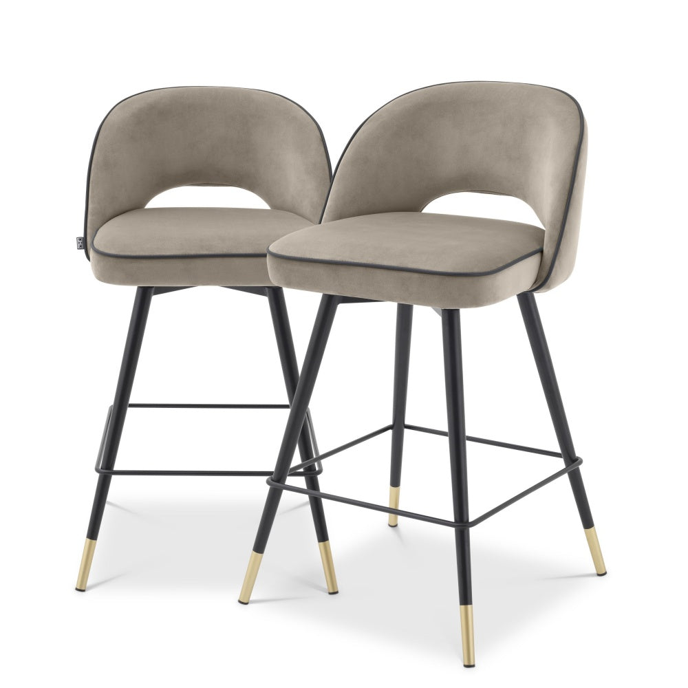 Eichholtz Counter stool Cliff savona greige velvet