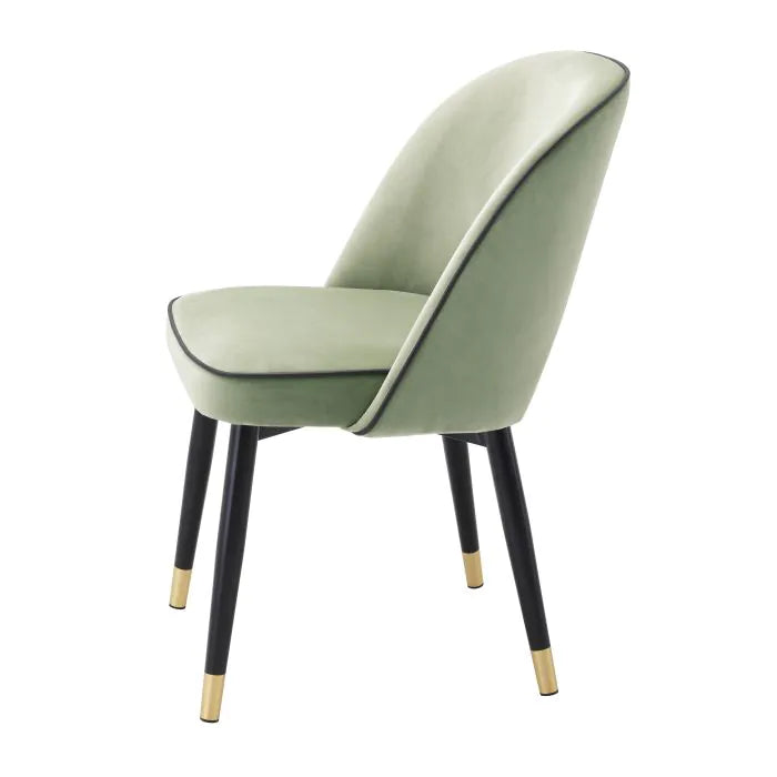 Eichholtz eetkamerstoel Cliff set of 2 pistache groen velvet