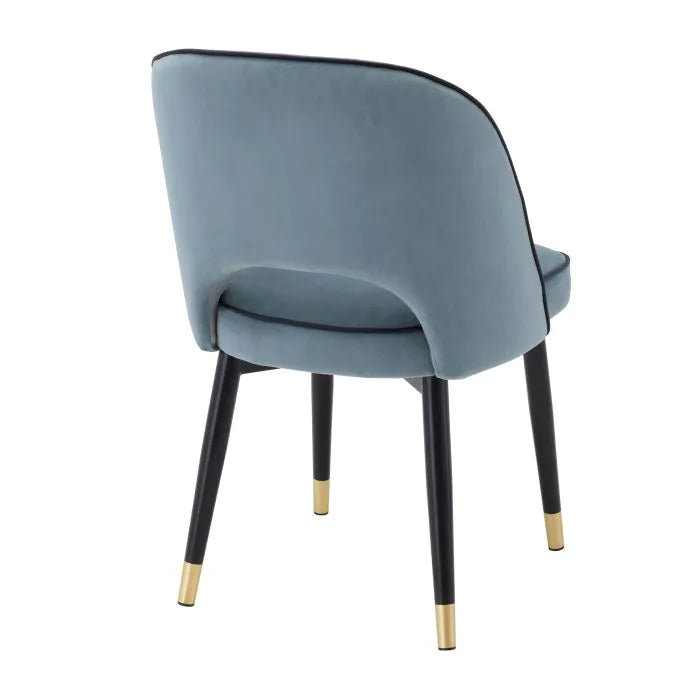 Eichholtz eetkamerstoel Cliff blauw velvet