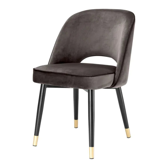 Eichholtz eetkamerstoel Cliff grijs velvet
