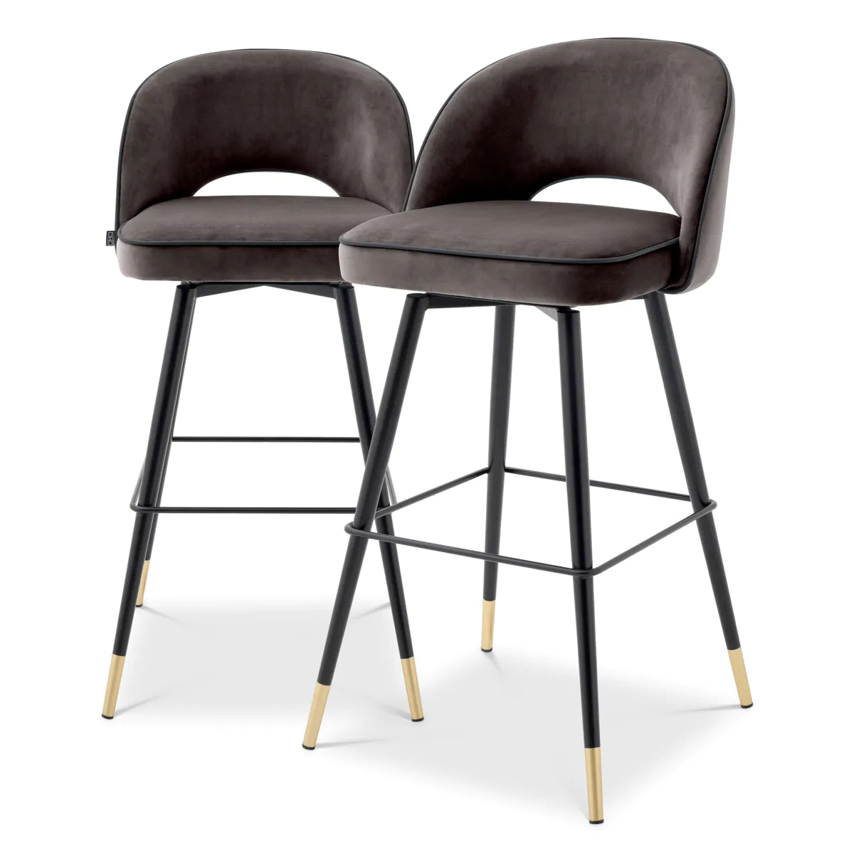 bar stool barkruk eichholtz cliff set of 2 grey velvet