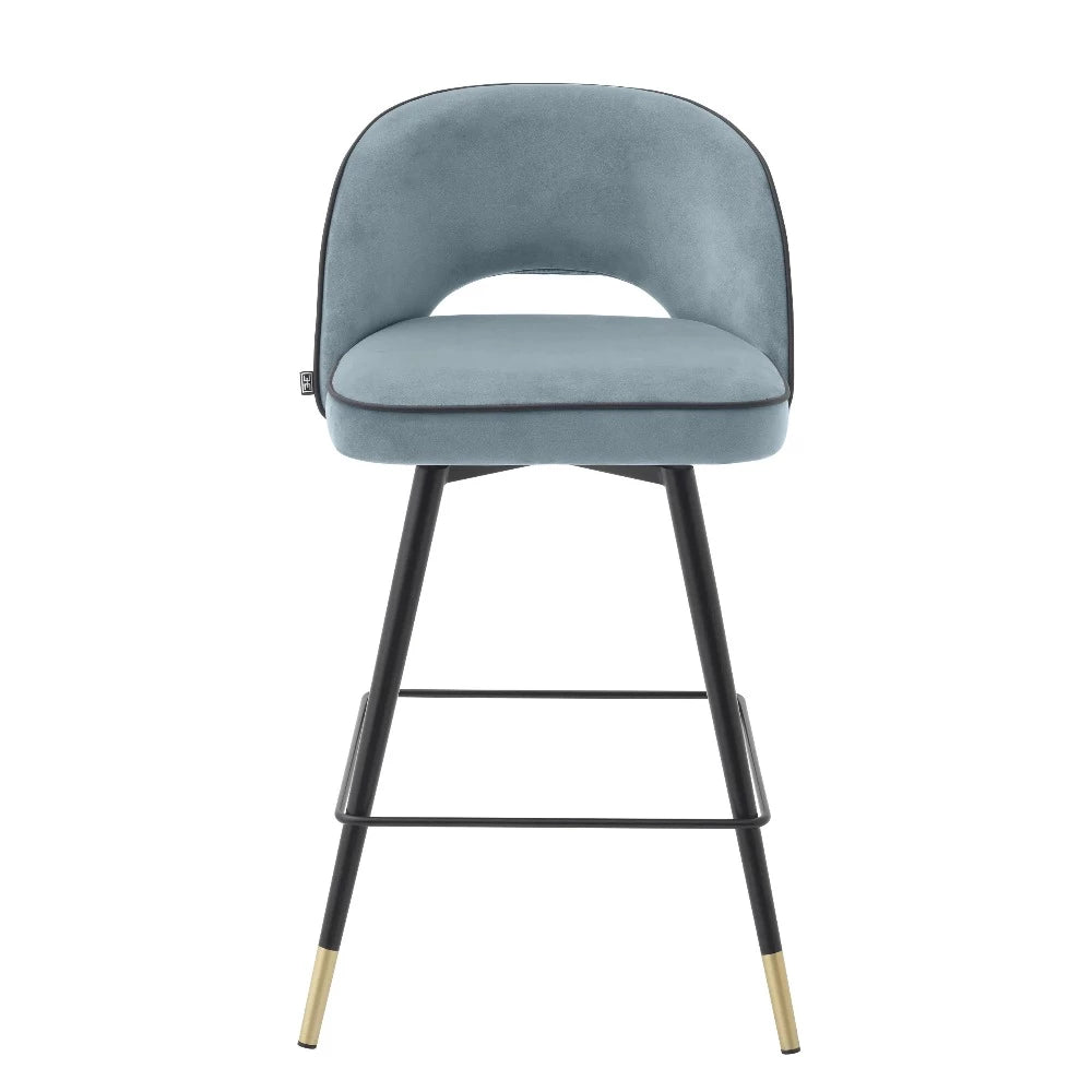 Eichholtz Counter Hocker Cliff Savona blau Samt