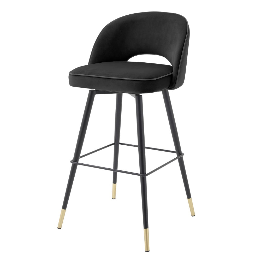 Eichholtz bar stool Cliff black velvet