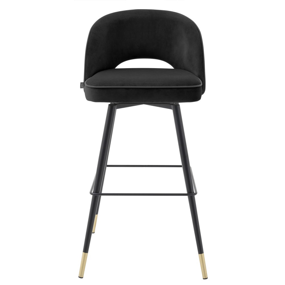 Tabouret de bar Eichholtz Cliff velours noir