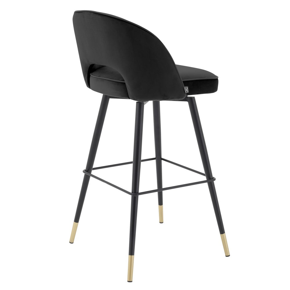 Tabouret de bar Eichholtz Cliff velours noir