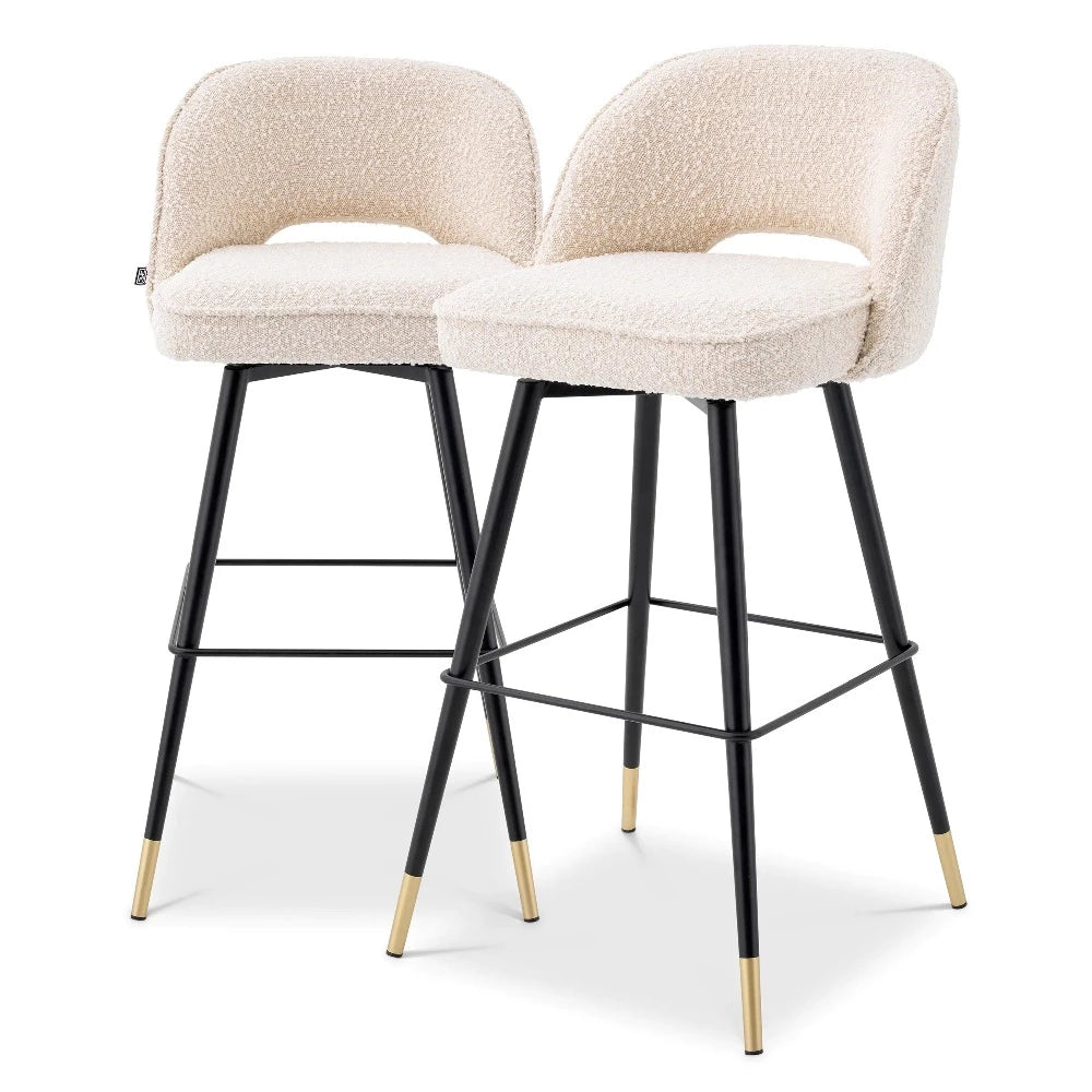 bar stool barkruk eichholtz cliff set of 2 boucle cream