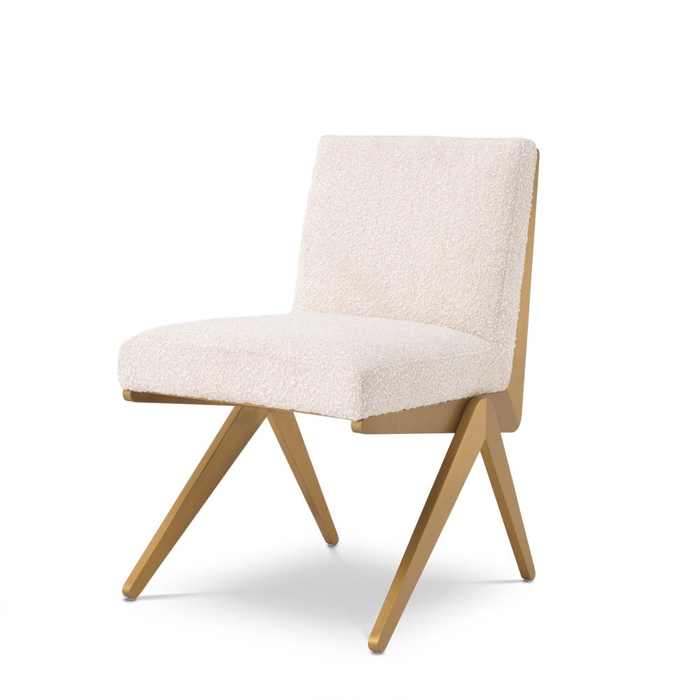 dining chair eetkamerstoel eichholtz fico bouclé cream