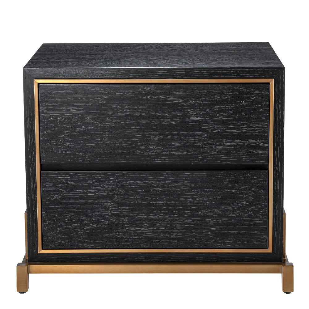 bedside table nachtkastje eichholtz hazel zwart goud