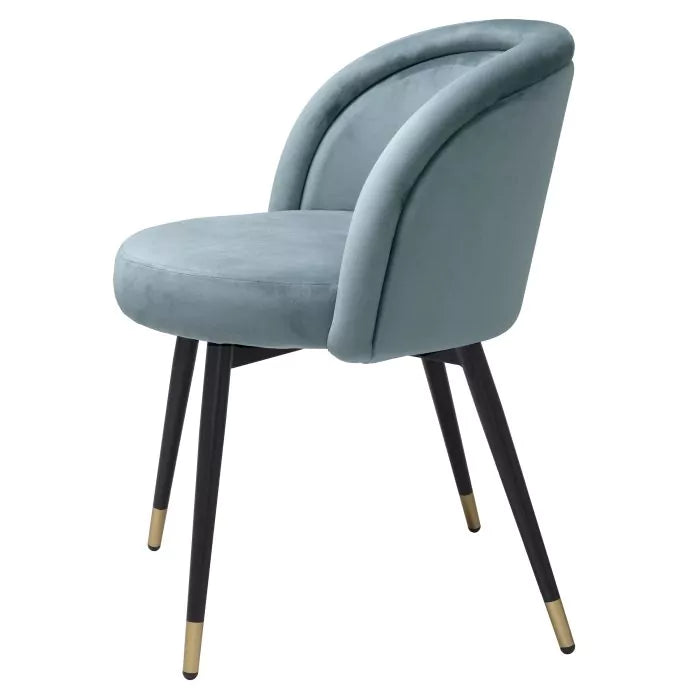 Eichholtz Esszimmerstuhl Chloé blau Samt