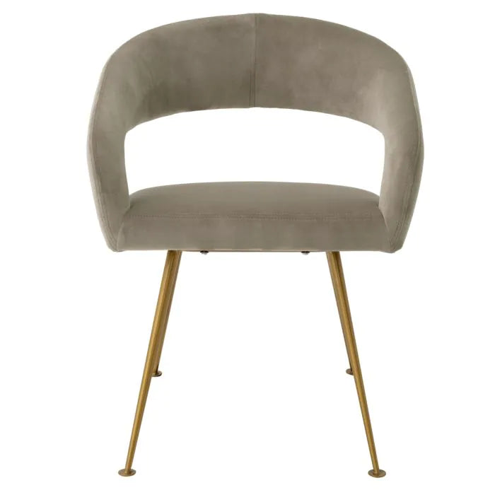 Eichholtz dining chair Bravo greige velvet brass