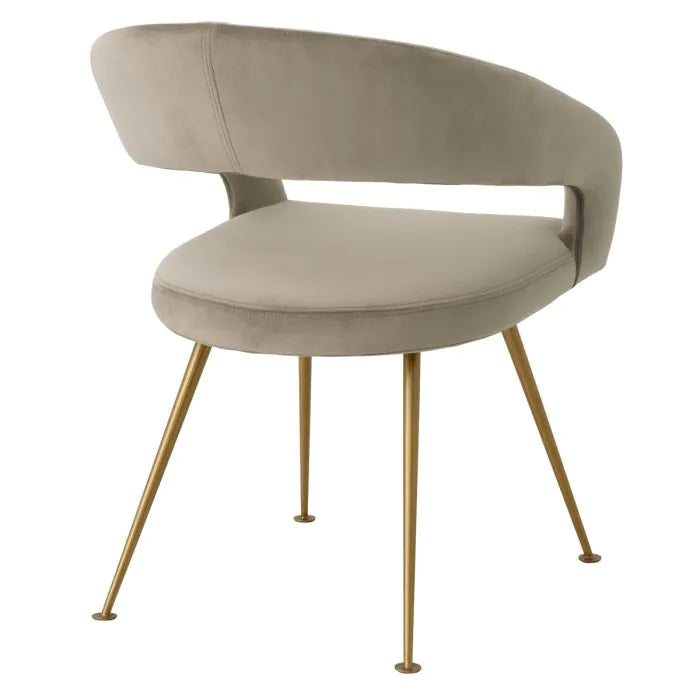 Eichholtz dining chair Bravo greige velvet brass