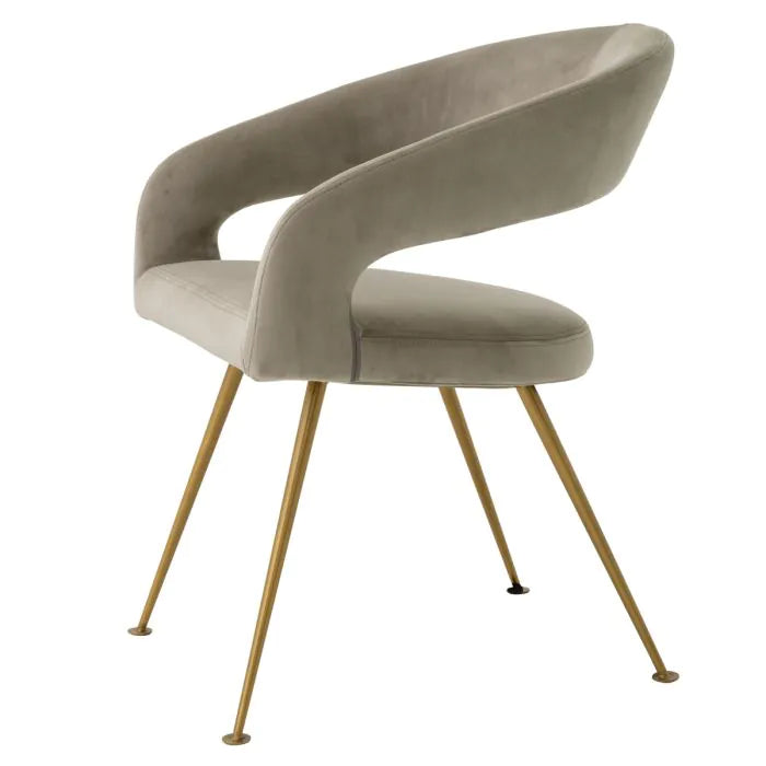 Eichholtz dining chair Bravo greige velvet brass