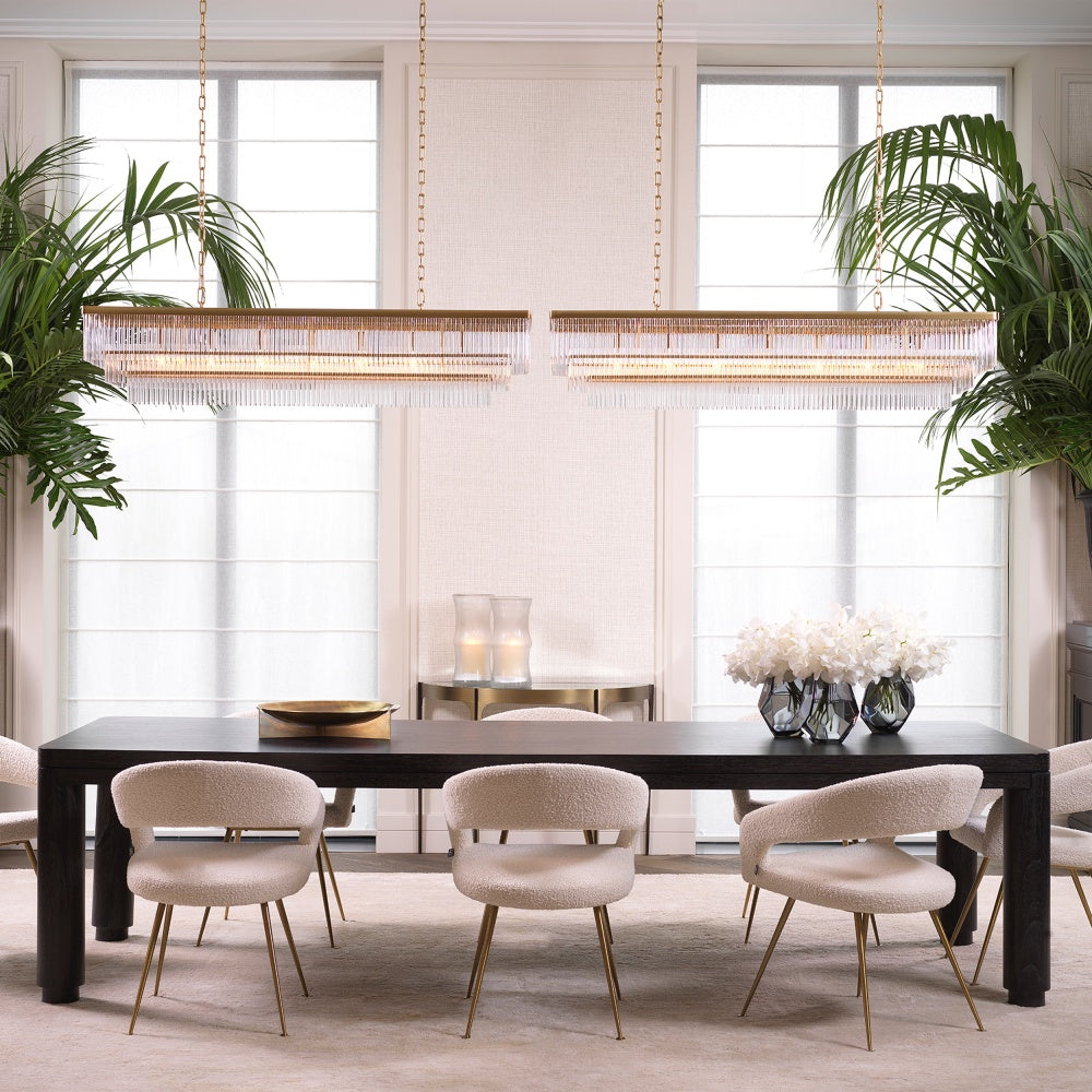 Eichholtz dining chair Bravo bouclé cream brass