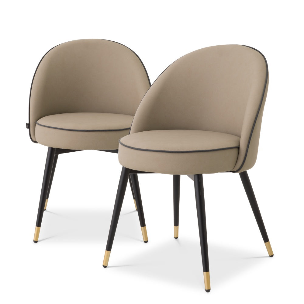 eetkamerstoel eichholtz cooper faux beige leder set of 2