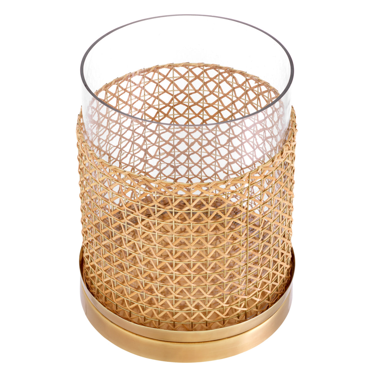 windlicht hurricane zimmerman l eichholtz rattan gold