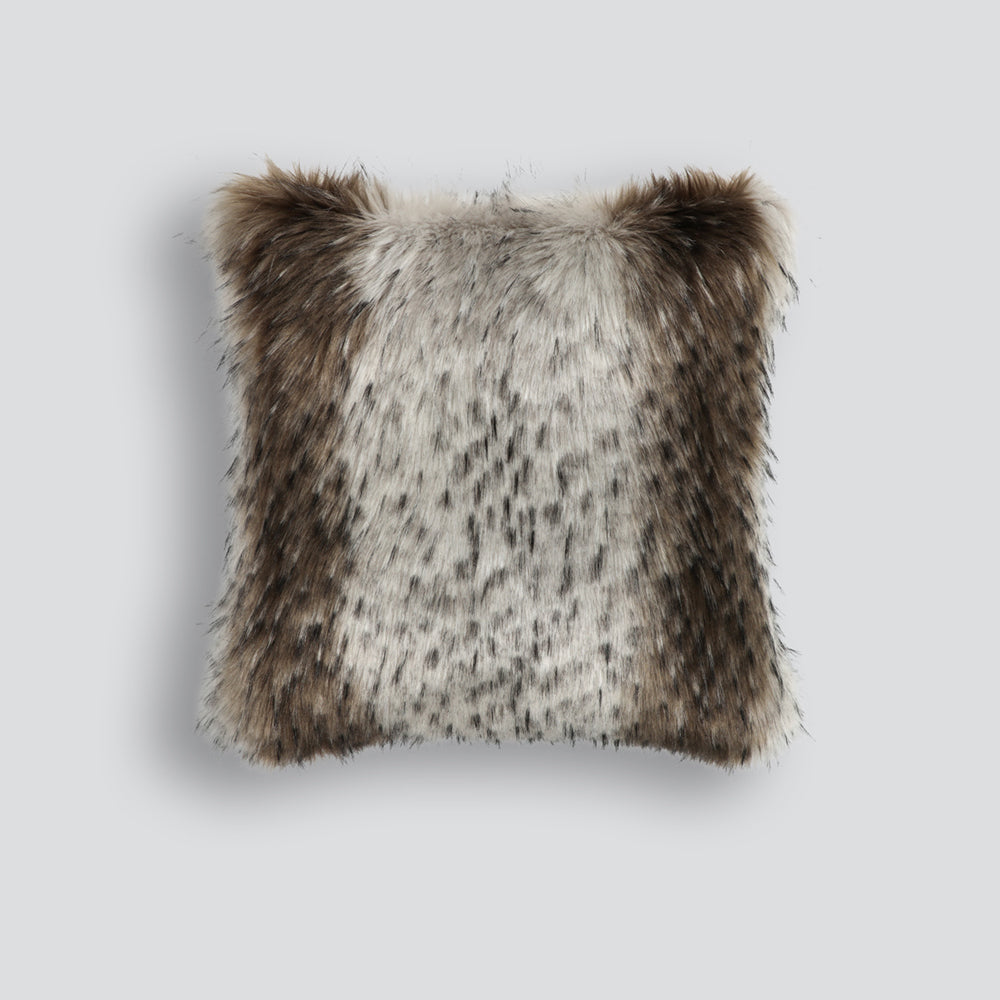 Throw pillow Heirloom faux fur Canadian Lynx