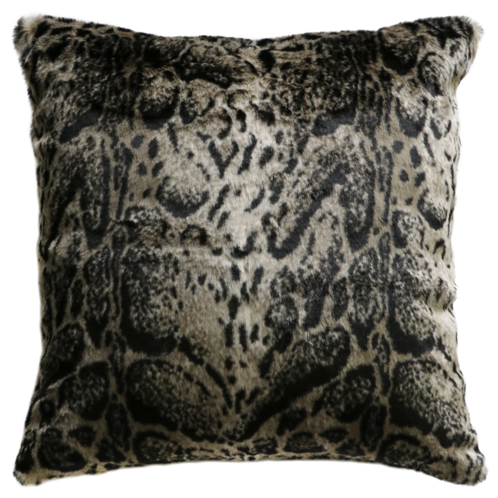 Throw pillow Heirloom faux fur African Leopard
