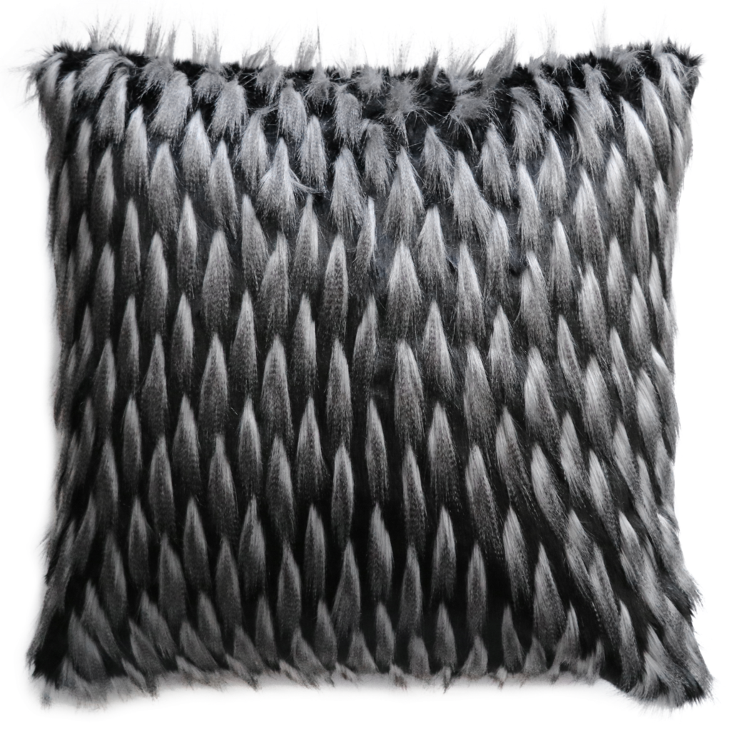 Throw pillow Heirloom faux fur Guinea Fowl