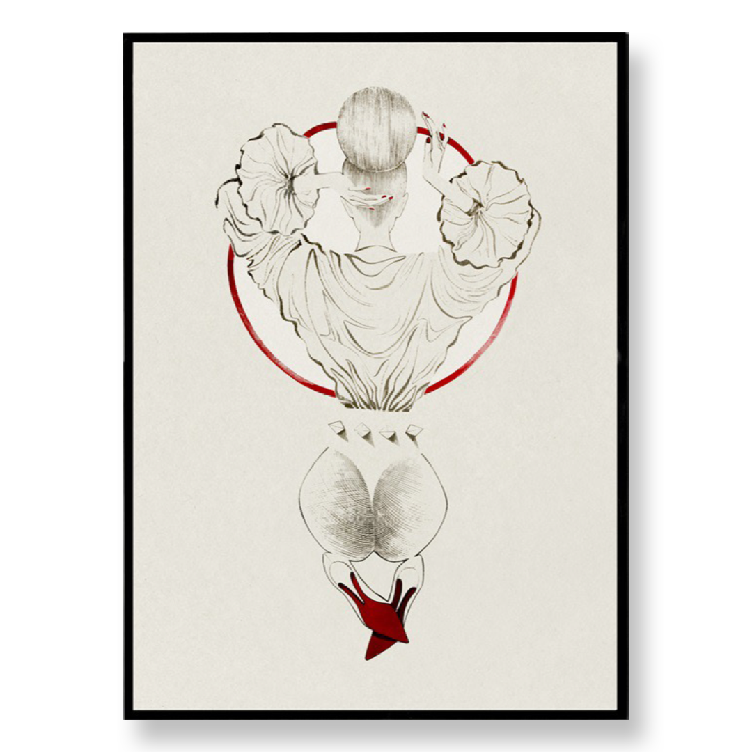 Woven Wall Art Mirror Red Bottoms