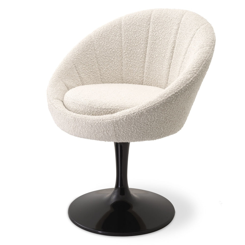 dining chair eichholtz O'Neill boucle swivel black