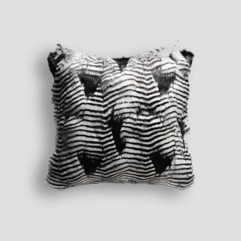 Throw pillow Heirloom faux fur Silver Pheasant