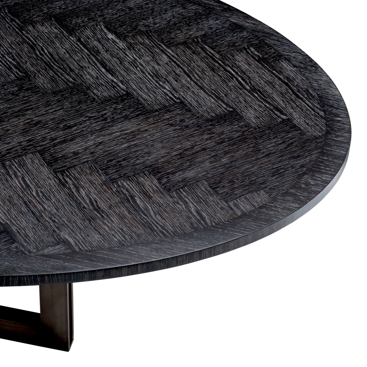 Dining table Eichholtz Melchior oval Charcoal oak eetkamertafel visgraat