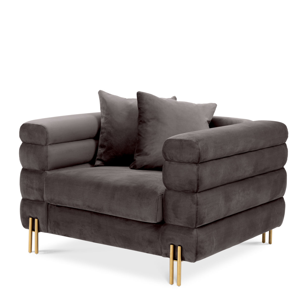 Eichholtz Sessel York Samt grau