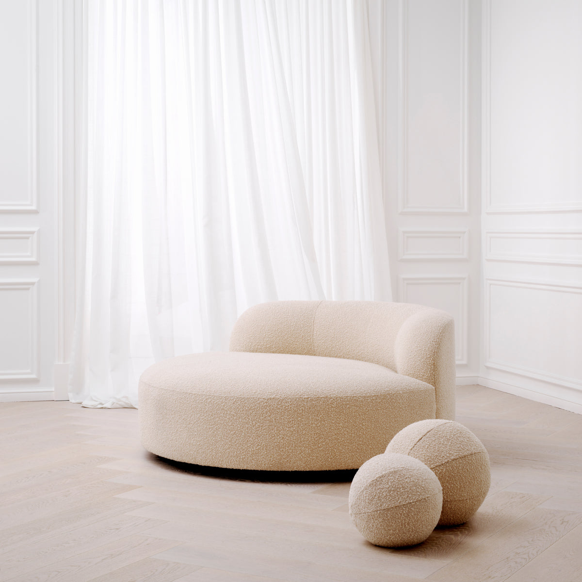 Sofa Eichholtz Björn Rond bouclé crème