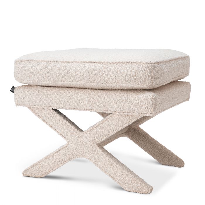 Stool Eichholtz Poef Bouclé cream