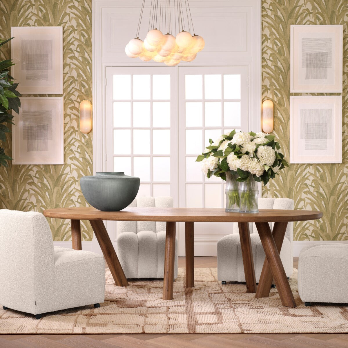 Dining chair Eichholtz Kelly bouclé cream