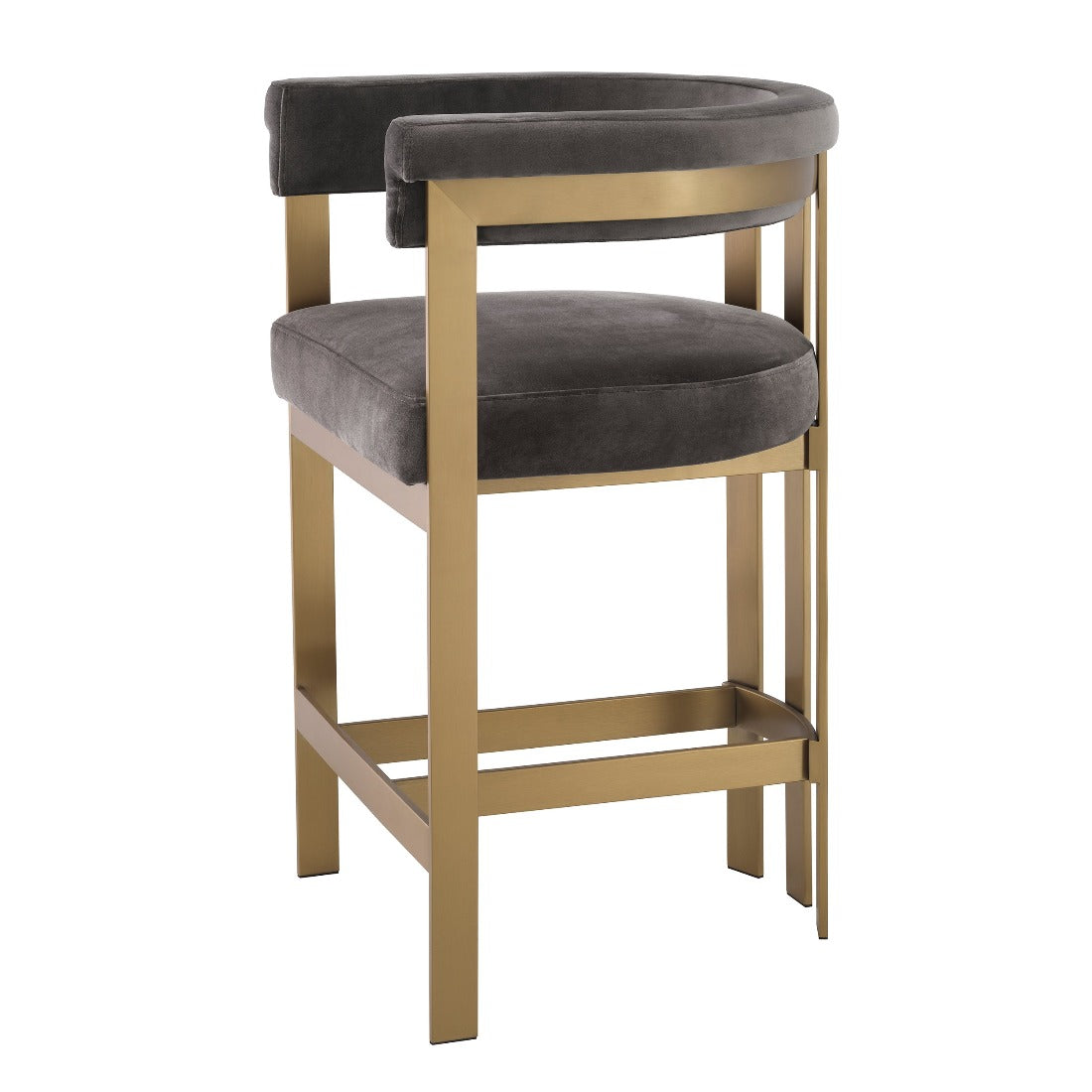 Counter stool Eichholtz Clubhouse grey velvet barkruk