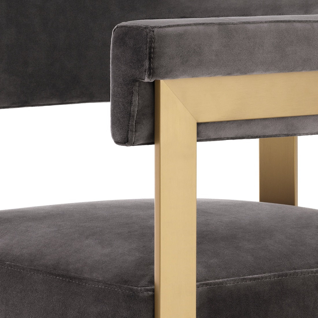 Counter stool Eichholtz Clubhouse grey velvet barkruk