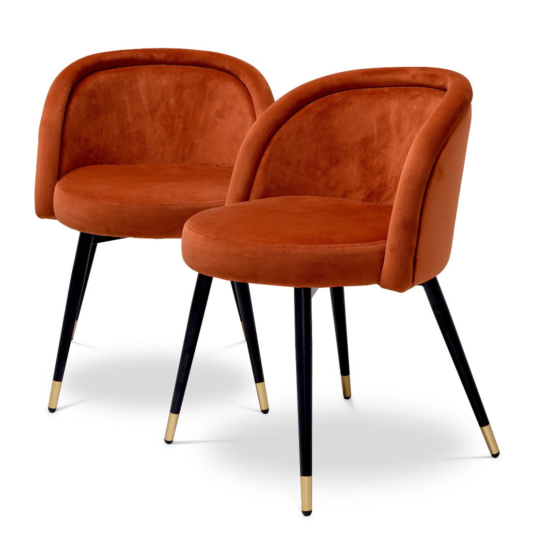Dining chair Eichholtz Chloé orange velvet eetkamerstoel oranje