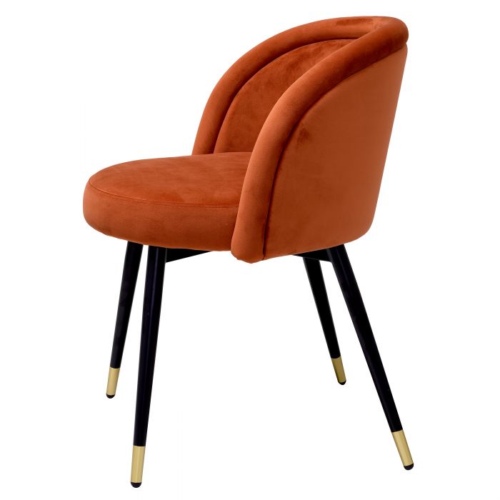 Dining chair Eichholtz Chloé orange velvet eetkamerstoel oranje