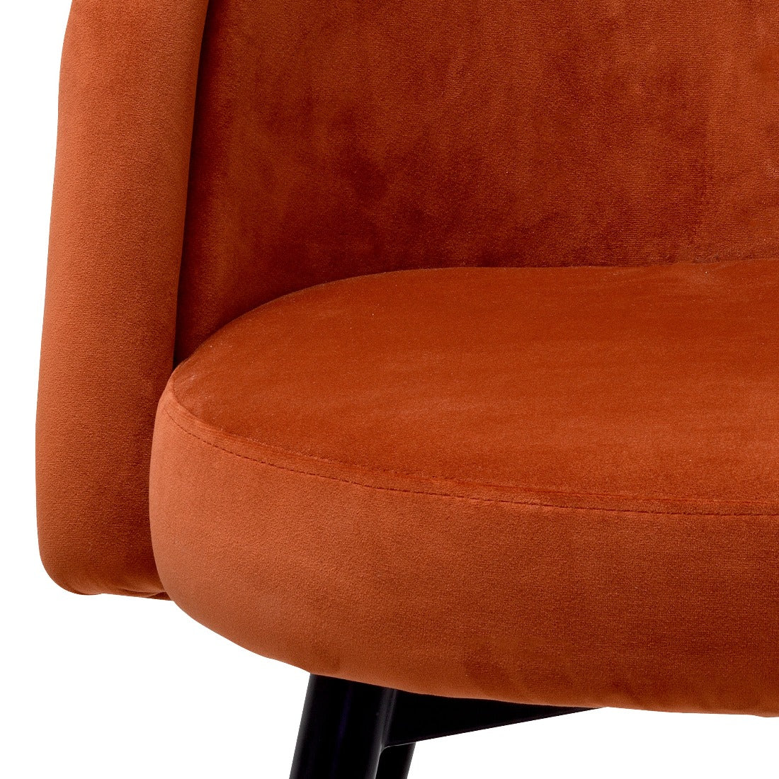 Dining chair Eichholtz Chloé orange velvet eetkamerstoel oranje