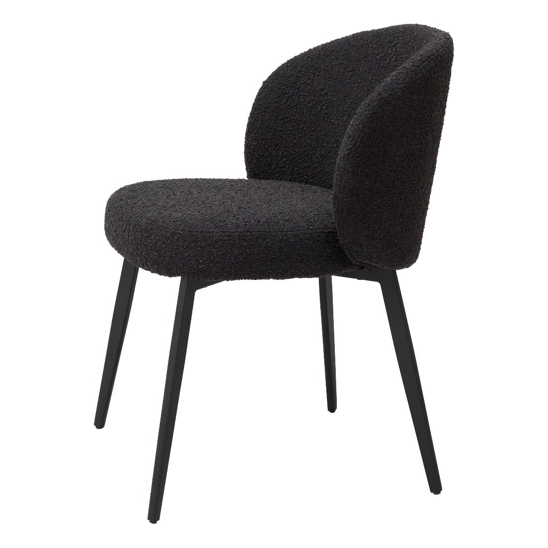 Dining chair Eichholtz Lloyd bouclé black eetkamerstoel