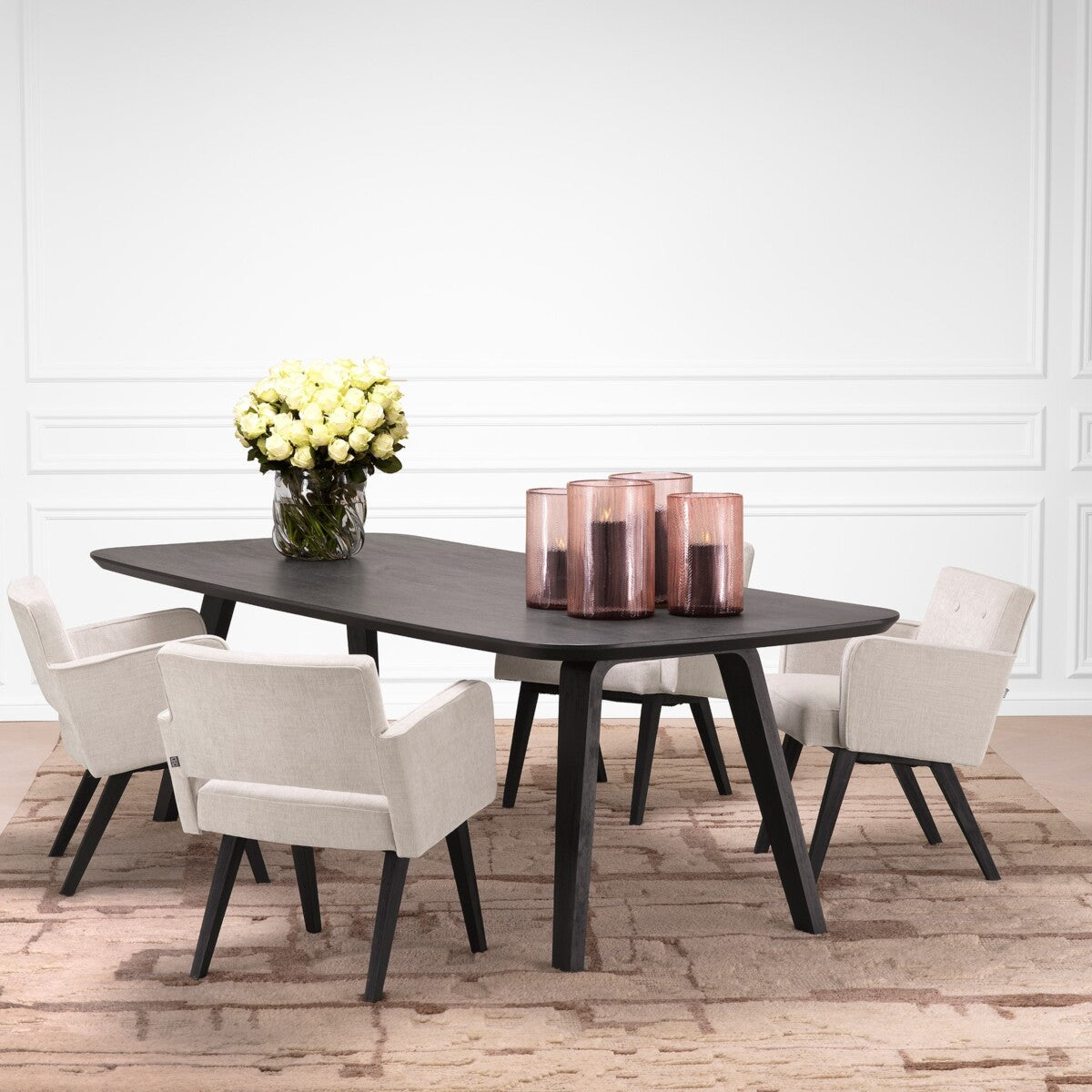 Dining chair Eichholtz Locarno beige eetkamerstoel sisley
