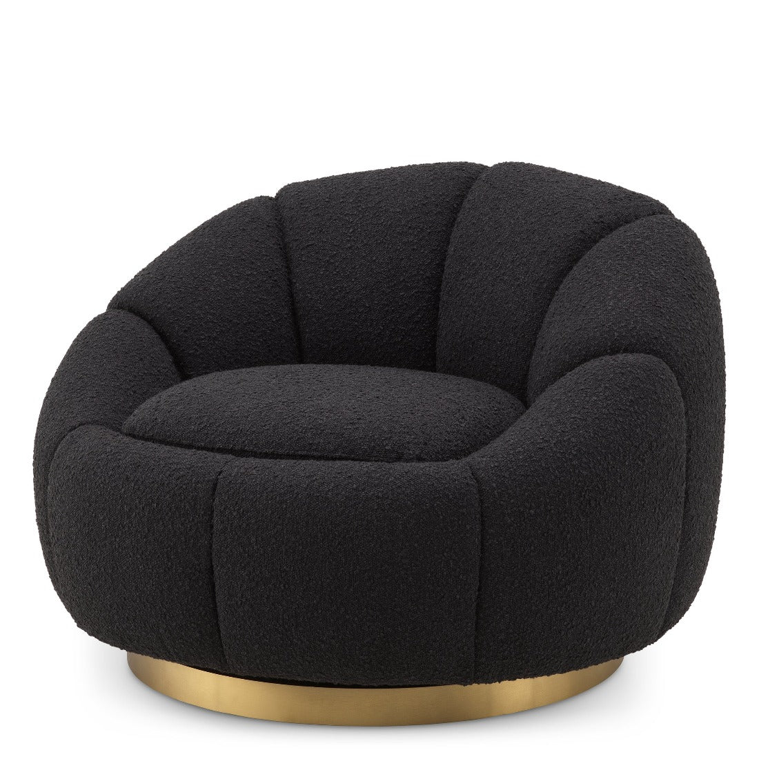 Swivel chair Eichholtz Inger Bouclé black