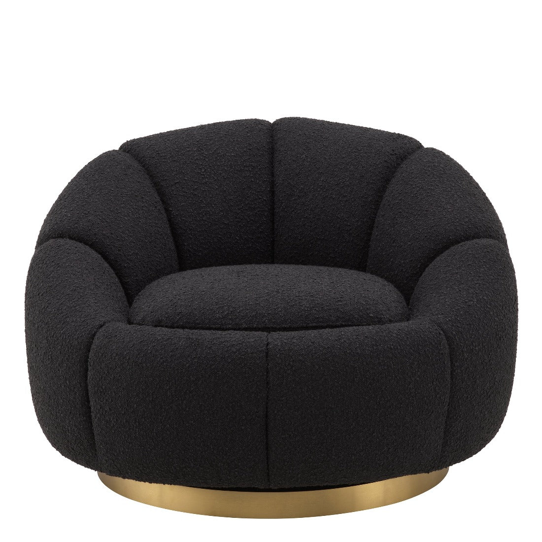 Swivel chair Eichholtz Inger Bouclé black