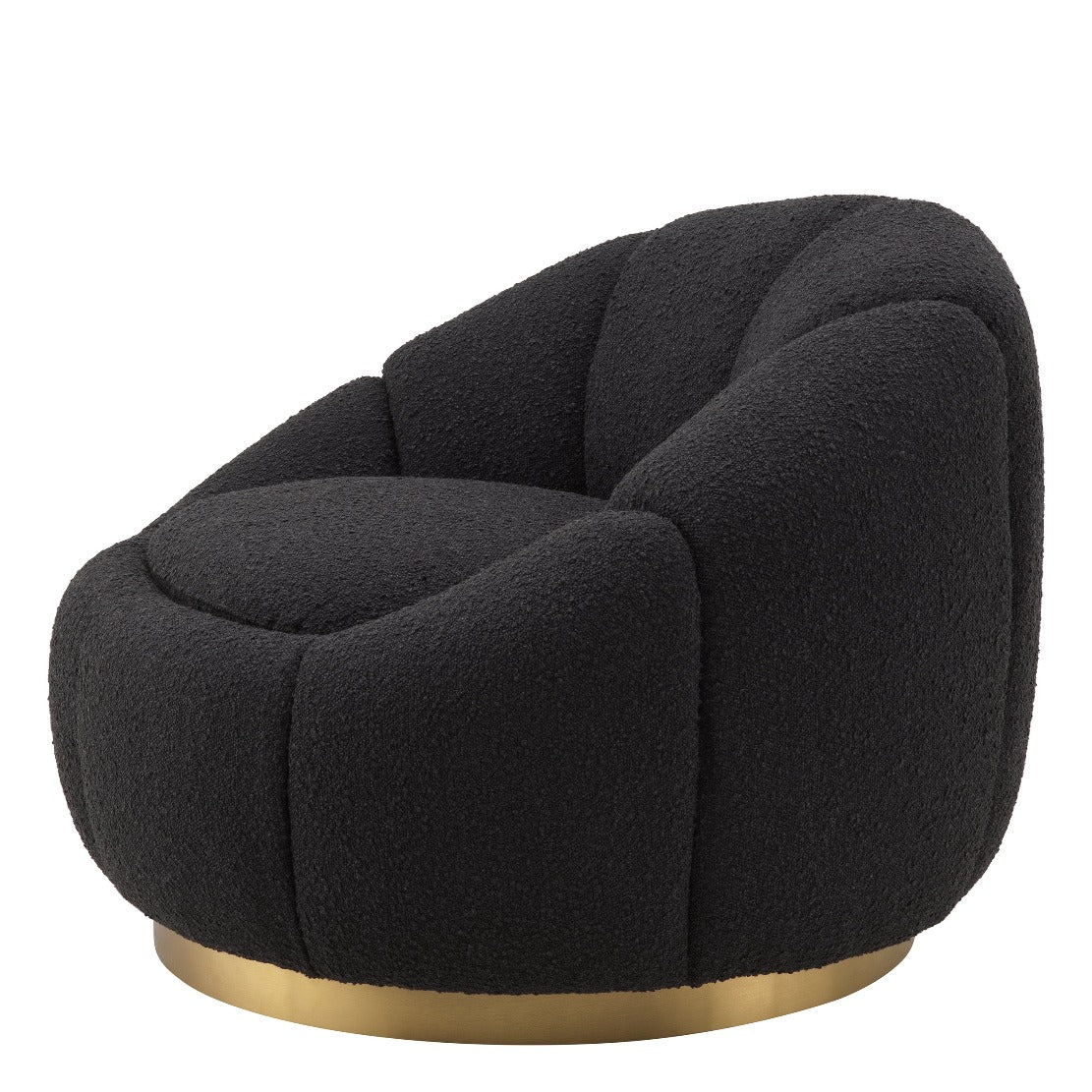 Swivel chair Eichholtz Inger Bouclé black