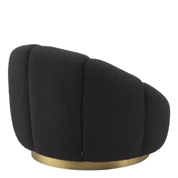 Swivel chair Eichholtz Inger Bouclé black