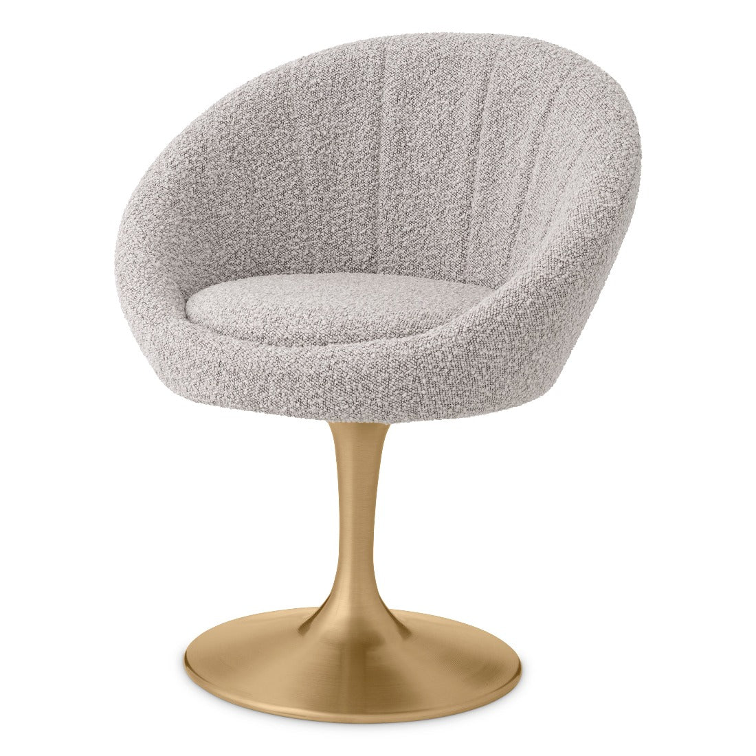 Dining chair Eichholtz O'neill bouclé grey swivel